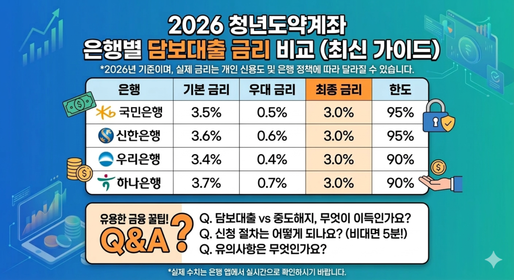 청년도약계좌 은행별 담보대출 금리표